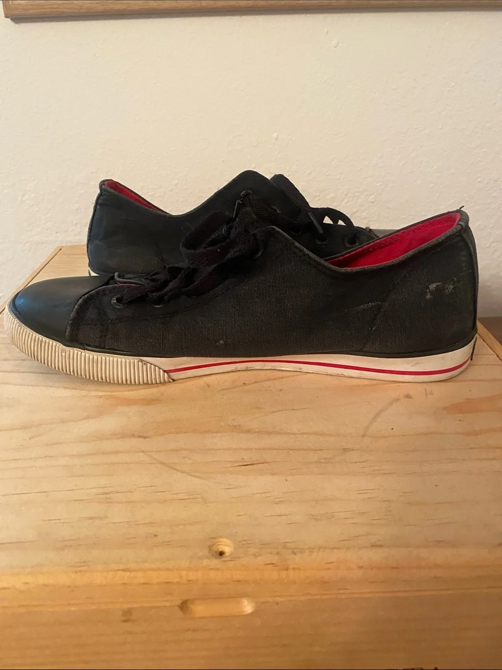Levi's Black Sneakers with Red Interior and White Sole